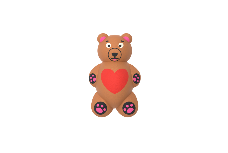 Резиновая фигура "Медвежонок и сердце" фото 1